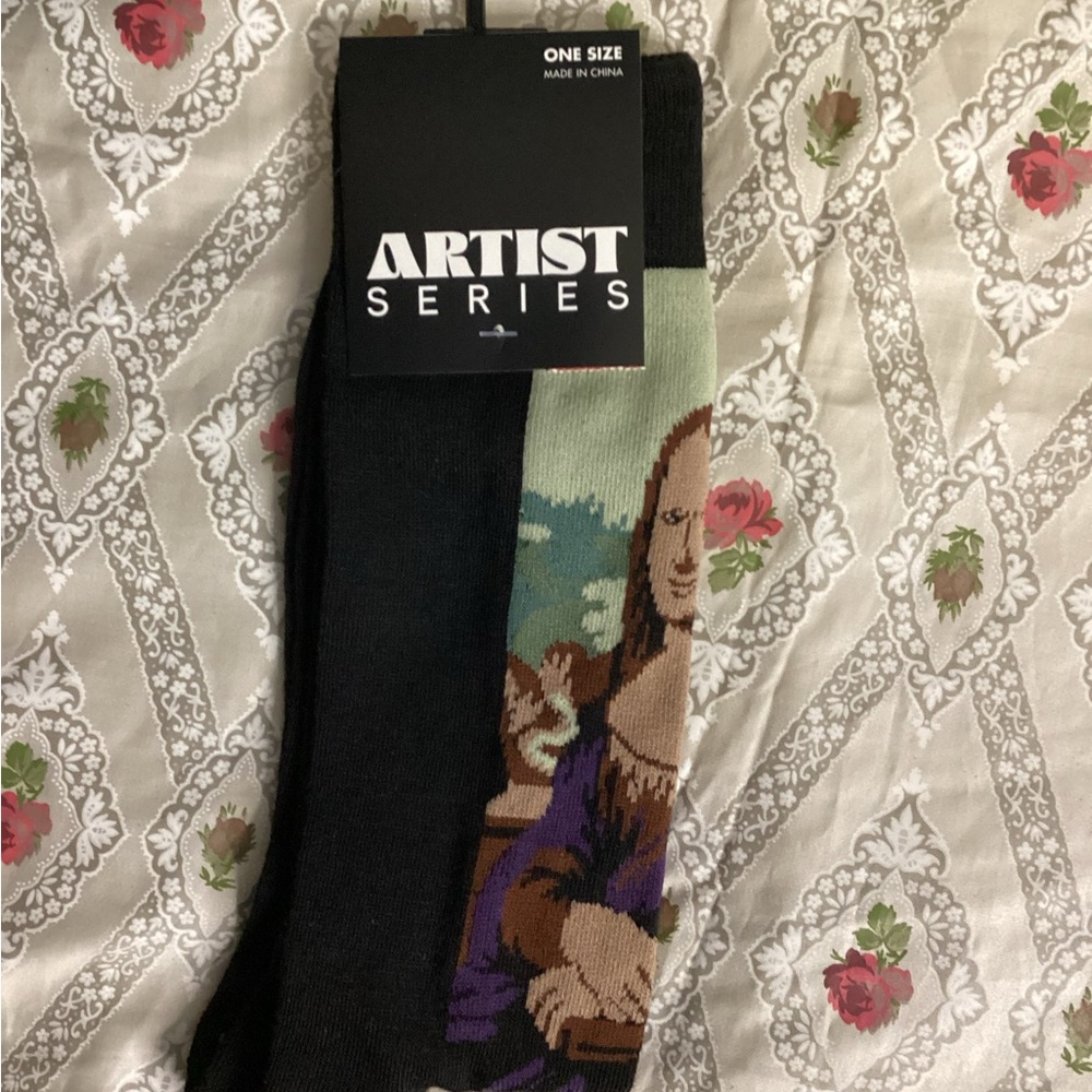 MONA LISA Artistic Black and Multicolor Socks